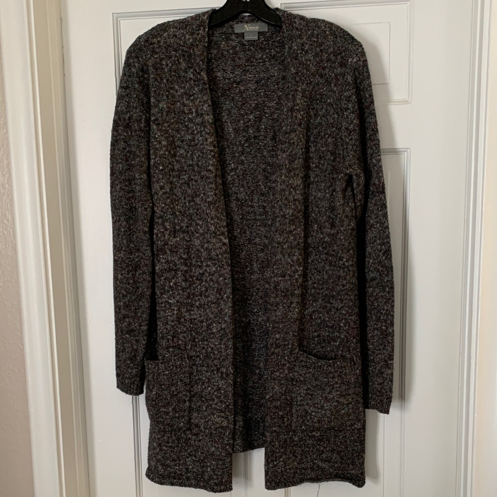 Natural Reflections open-front cardigan sweater with front pockets
Size M